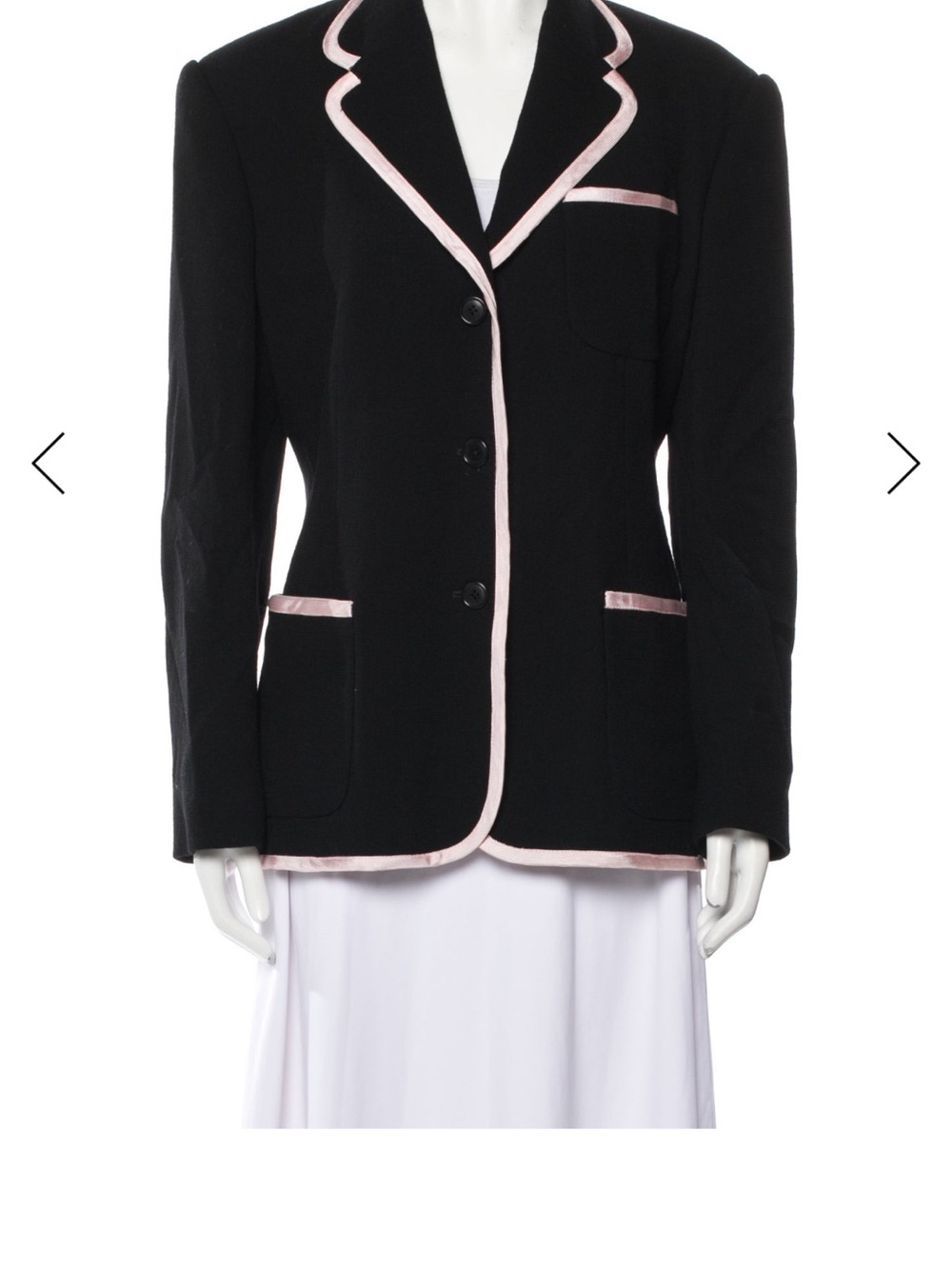 Ralph Lauren Purple Label Black Blazer with Pink Trim